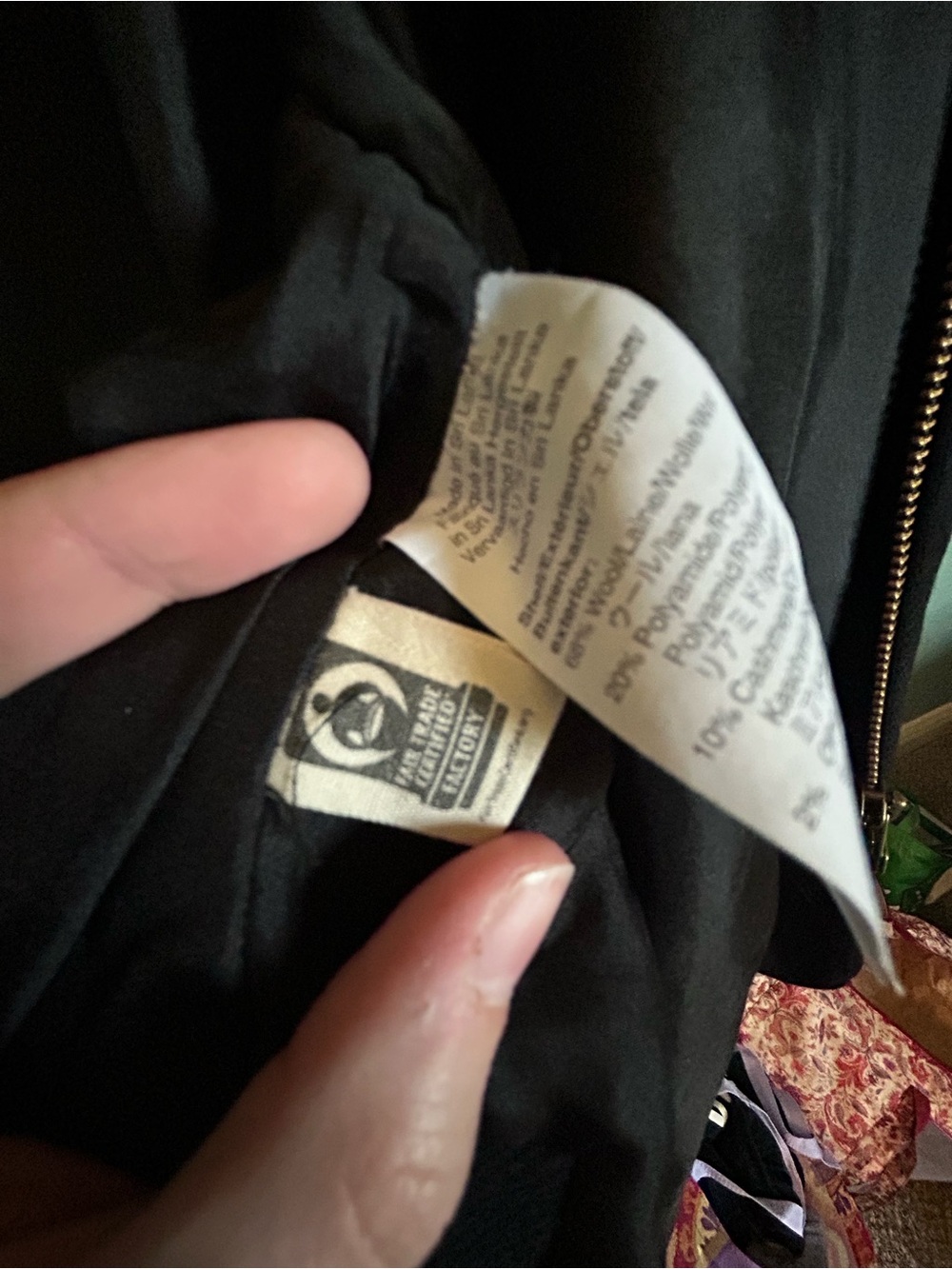 Madewell Black Wool Blend Zip Front Coat - Picture 5 of 5